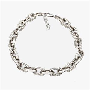 Aluminum Chain Necklace Platinum Plated, approx 14-24mm, 45cm length