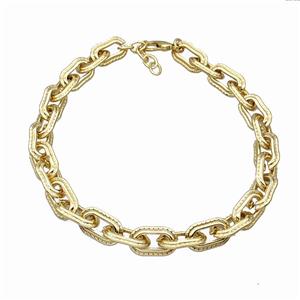 Aluminum Chain Necklace Gold Plated, approx 14-24mm, 45cm length