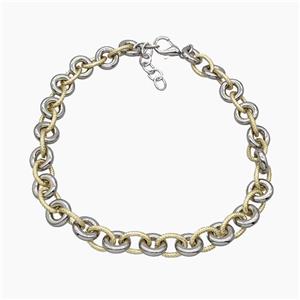 Aluminum Chain Necklace Gold Plated, approx 15mm, 13-17mm, 45cm length