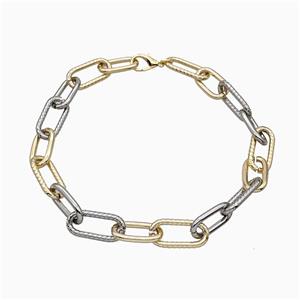 Aluminum Chain Necklace Gold Plated, approx 15-28mm, 15-32mm, 45cm length