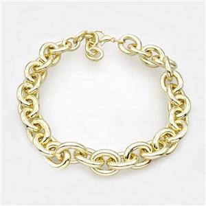 Aluminum Chain Necklace Gold Plated, approx 24-28mm, 45cm length