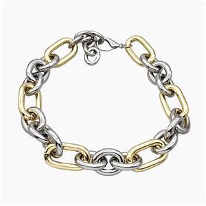 Aluminum Chain Necklace Gold Plated, approx 24-28mm, 24-40mm, 45cm length