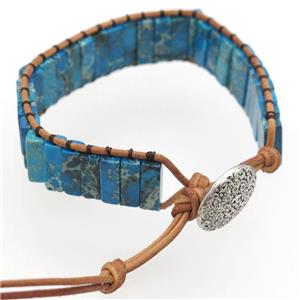 blue Imperial Jasper bracelet, resizable, approx 4.5-14mm, 18cm length