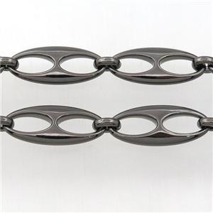 Alloy Chain, black gunmetal plated, approx 13-31mm