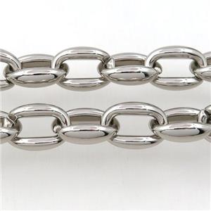 Alloy Chain, platinum plated, approx 15-21mm