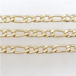 Iron chain, gold plated, approx 6-9mm, 6-12mm