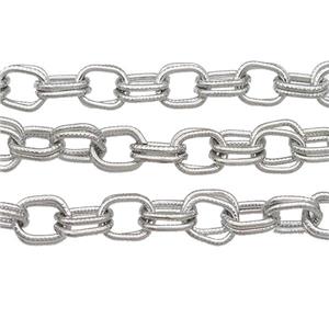 Iron chain, platinum plated, approx 7-9mm