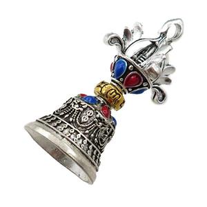 Tibetan KingKong Bell charm zinc pendant, approx 20-50mm