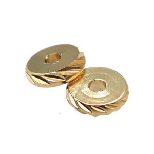 Copper Heishi Spacer Beads 14K Gold Plated, approx 4mm