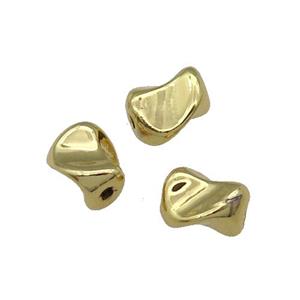 Copper Spacer Twist Beads Gold Plated, approx 9-10mm