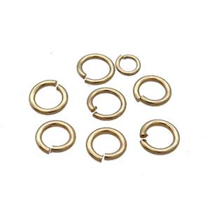 Copper Jump Ring Unfade Lt.Gold Plated, approx 3mm dia