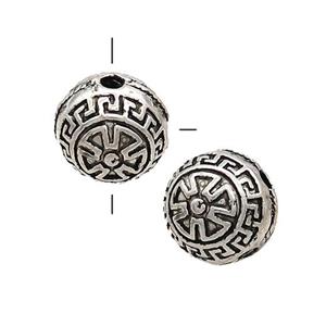 Tibetan Style Zinc Guru Beads Round THole Antique Silver, approx 14mm