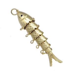 Copper Fish Pendant Gold Plated, approx 10-35mm