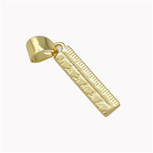 Ruler Charms Copper Pendant Gold Plated, approx 4-15mm