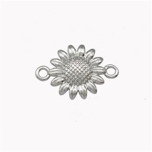 Copper Sunflower Connector Platinum Plated, approx 12mm