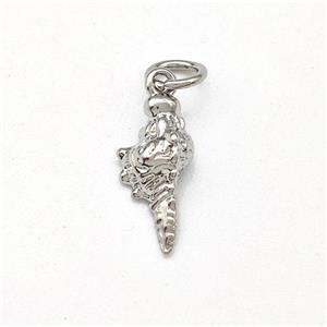 Copper Conch Shell Charms Pendant Platinum Plated, approx 6-13mm