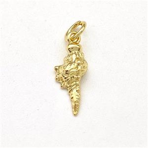 Copper Conch Shell Charms Pendant Gold Plated, approx 6-13mm