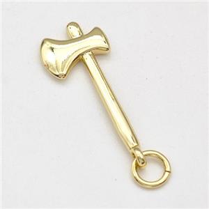 Axe Charms Copper Pendant Gold Plated, approx 10-20mm