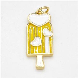 Ice Cream Charms Copper Pendant Multicolor Enamel Gold Plated, approx 10-20mm