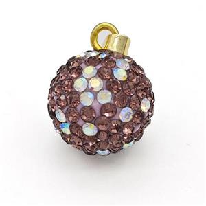 Clay Round Pendant Micro Pave Rhinestone, approx 16mm