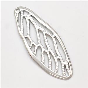 Cicada Wings Charms Copper Pendant Hammered Platinum Plated, approx 22-58mm