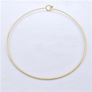 Copper Wire Collar Necklace Gold Plated, approx 2mm, 15cm dia