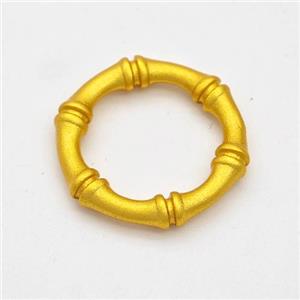 Copper Circle Connector Bamboo Gold Plated, approx 18mm