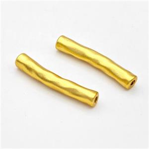 Copper Tube Beads Curving Gold Plated, approx 5-28mm