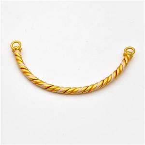 Copper Connector Curving Stick Bracelet Painted Bar Half Bangle Gold Plated, approx 3mm, 60mm