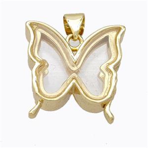 Copper Butterfly Locket Pendant Gold Plated, approx 18mm