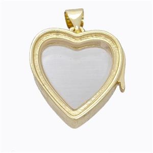 Copper Heart Locket Pendant Gold Plated, approx 19mm