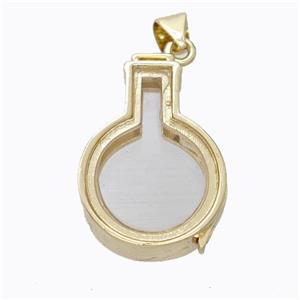 Copper Flagon Locket Pendant Gold Plated, approx 16-23mm