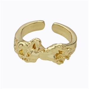 Copper Horse Ring Pegasus Gold Plated, approx 11mm, 18mm dia