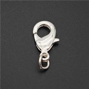 Copper Lobster Clasp Shiny Silver, approx 12mm