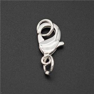 Copper Lobster Clasp Shiny Silver, approx 12mm