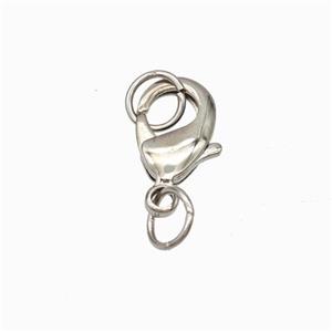 Copper Lobster Clasp Platinum Plated, approx 12mm