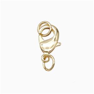 Copper Lobster Clasp Lt.Gold Plated, approx 8mm