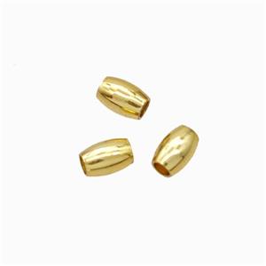 Copper Rice Beads Gold Plated, approx 2.5-4mm