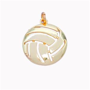 Copper Volleyball Pendant Gold Plated, approx 16mm