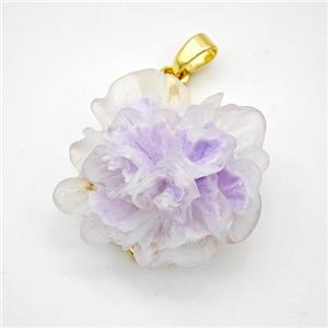 Lavender Resin Flower Pendant, approx 25mm