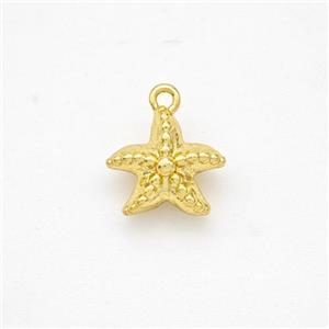 Copper Starfish Pendant Gold Plated, approx 9mm