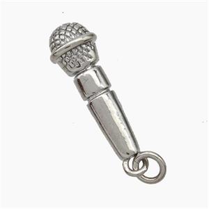 Copper Microphone Pendant Platinum Plated, approx 8-23mm