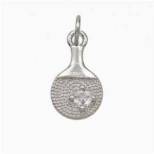 Wine Bags Charms Copper Pendant Pave Zirconia Platinum Plated, approx 8-15mm