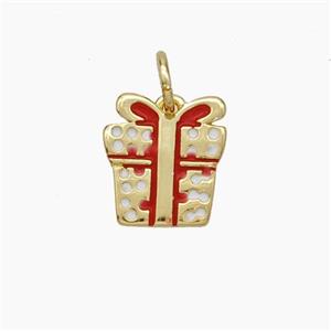 Christmas Gift Copper Pendant Enamel Gold Plated, approx 10mm