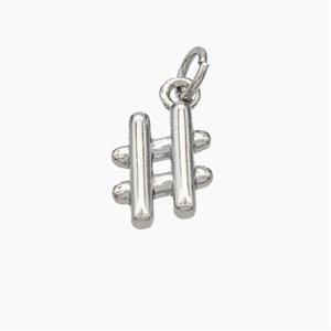 Hashtag Charms Copper Sign Pendant Platinum Plated, approx 8-11mm