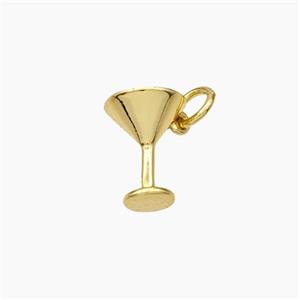 Wine Cup Charms Copper Pendant Gold Plated, approx 8-10mm