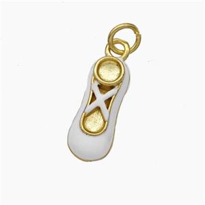 Copper Shoes Charms White Enamel Gold Plated, approx 6-16mm