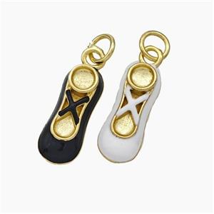 Copper Shoes Charms Enamel Gold Plated Mixed, approx 6-16mm