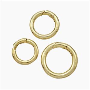 Copper Carabiner Clasp Circle Gold Plated, approx 18mm dia