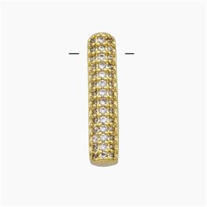 Copper Letter-I Pendant Pave Zirconia Gold Plated, approx 15-20mm